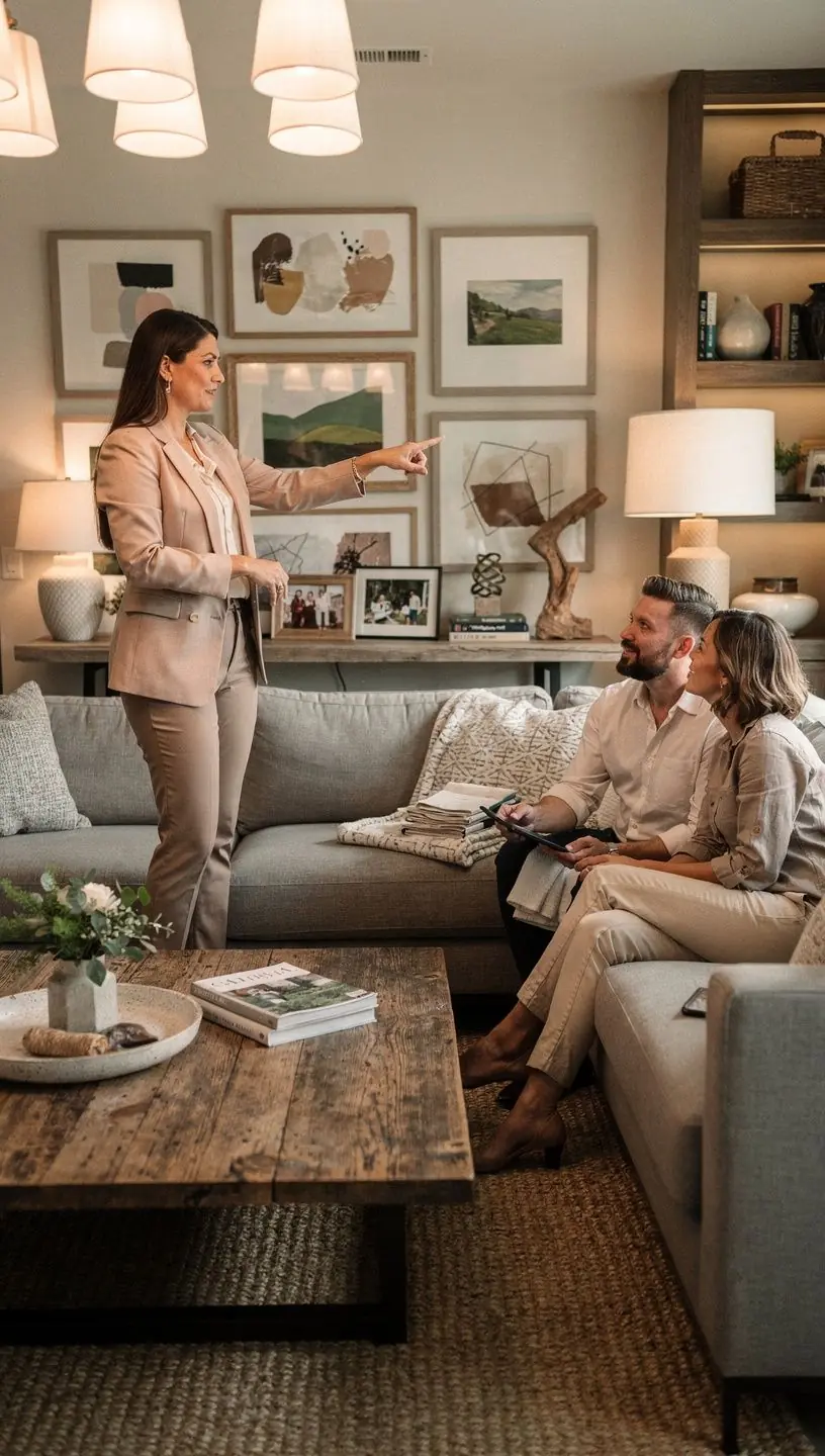 Kodu sisekujundus, soe ja mugav elutuba, kus on pehmed diivanid ja hubased padjad.